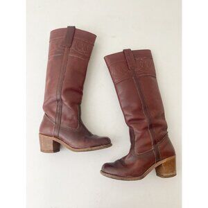 Vintage Dexter Pull On Tall Boots Shoes Brown